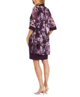 R & M Richards Women's 2-Pc. Floral-Print Jacket & Necklace Dress Set