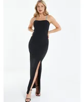 Quiz Women's Cross Front Diamante Strap Maxi Dress