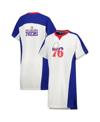 Women's G-iii 4Her by Carl Banks White Philadelphia 76ers Free Throw T-shirt Dress