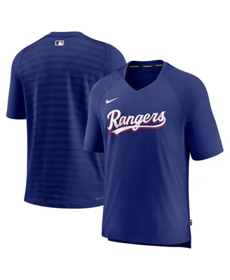 Men's Nike Royal Texas Rangers Authentic Collection Pregame Raglan Performance V-Neck T-shirt