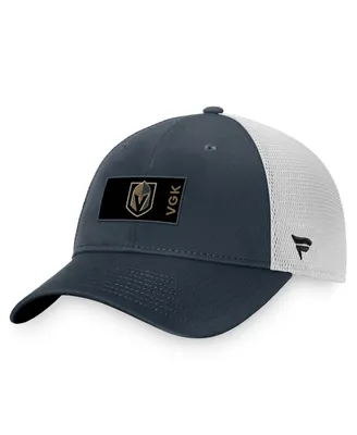 Men's Fanatics Charcoal, White Vegas Golden Knights Authentic Pro Rink Trucker Snapback Hat