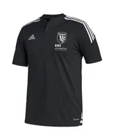 Men's adidas Black San Jose Earthquakes Henley Aeroready Polo Shirt