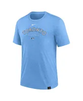 Men's Nike Heather Powder Blue Toronto Jays Authentic Collection Early Work Tri-Blend Performance T-shirt