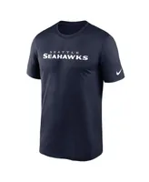 Men's Nike College Navy Seattle Seahawks Legend Wordmark Performance T-shirt