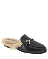 BCBGeneration Women's Zorie Tailored Faux-Fur Slip-On Mules