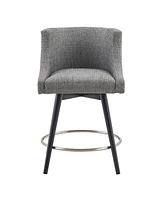 Madison Park Mateo 26.5" Fabric Swivel Counter Stool