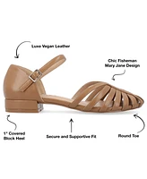 Journee Collection Women's Joannah Fisherman Ankle Strap Flat