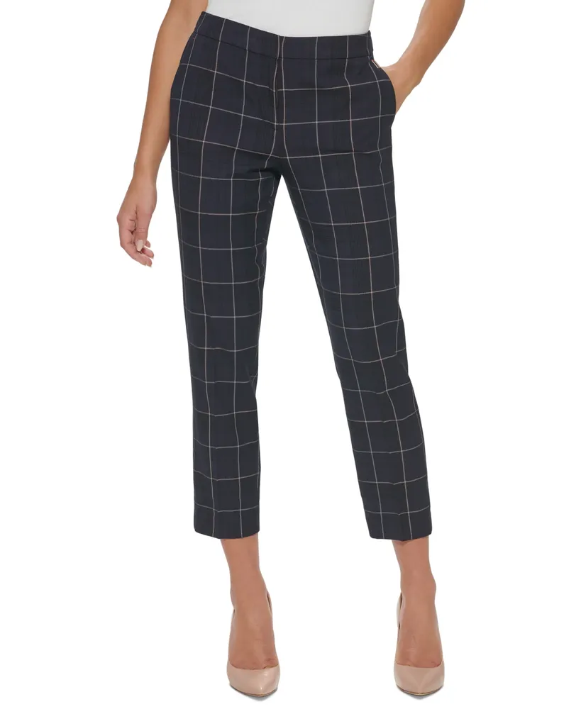 Tommy Hilfiger Women's Mid-Rise Plaid Ankle Pants