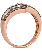 Le Vian Chocolate Diamond & Nude Diamond Bypass Ring (1 ct. t.w.) in 14k Rose Gold