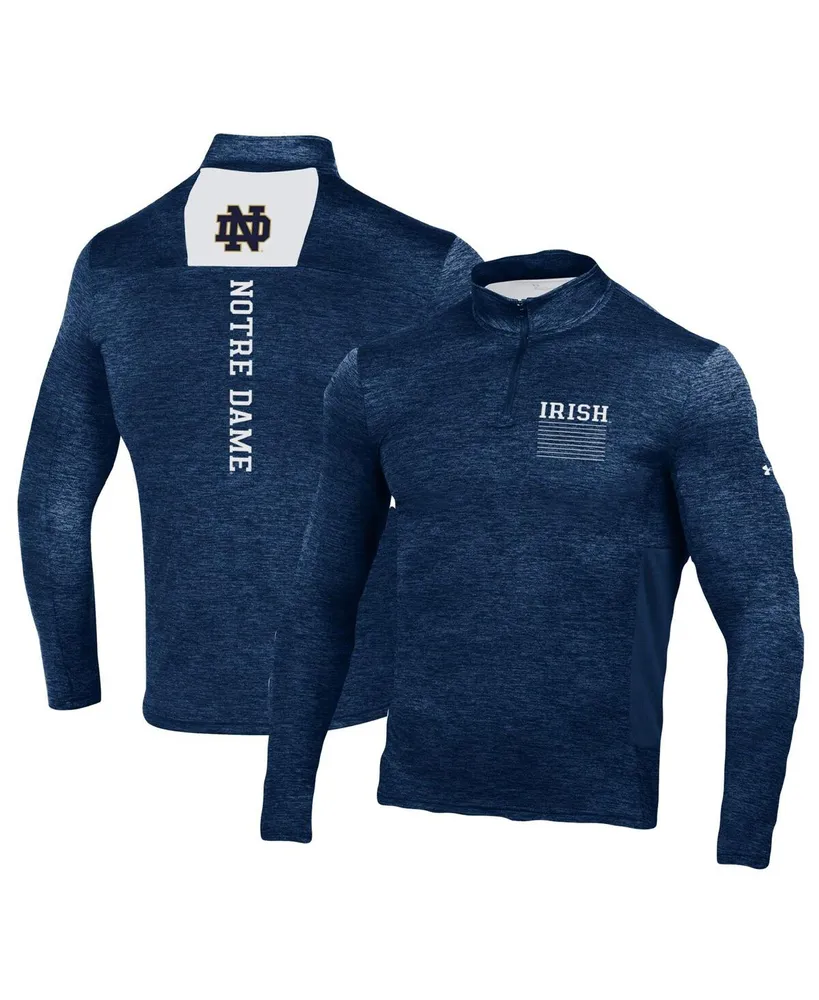 Men's Under Armour Navy Notre Dame Fighting Irish Gameday Twist Quarter-Zip Top