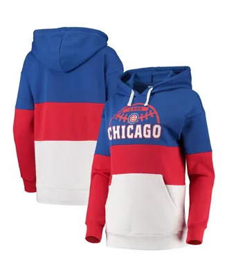 Women's G-iii Sports by Carl Banks Royal, Red Chicago Cubs Block and Tackle Colorblock Pullover Hoodie