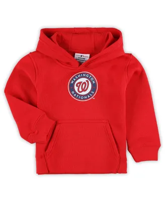 Toddler Boys and Girls Red Washington Nationals Team Primary Logo Fleece Pullover Hoodie