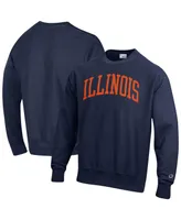 Men's Champion Navy Illinois Fighting Illini Arch Reverse Weave Pullover Sweatshirt