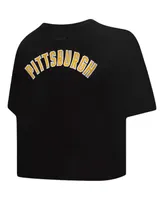 Women's Pro Standard Black Pittsburgh Penguins Classic Boxy Cropped T-shirt