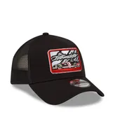 Men's New Era Black Dale Earnhardt Legends Intimidator 9FORTY A-Frame Trucker Snapback Adjustable Hat