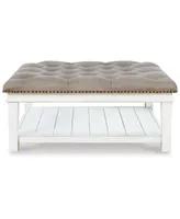 Signature Design By Ashley 18.5" Wood Upholstered Ottoman Coffee Table