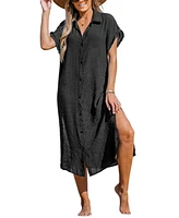 Cupshe Women's Selina Buttoned Cover-Up Shirt Dress