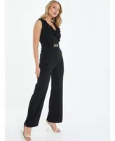 Women's Buckle Frill Detail Palazzo Jumpsuit