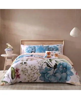 Bebejan Maia Blue Bedding 100% Cotton 5-Piece King Size Reversible Comforter Set