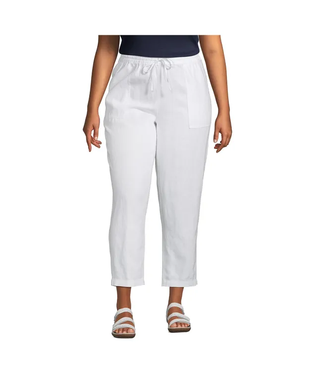 Lands' End Women's Tall Flex Mid Rise Pull On Crop Pants