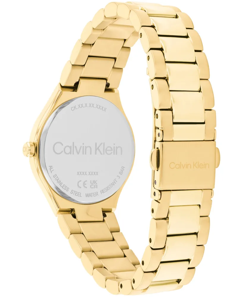 Calvin Klein Women's 2H Quartz Gold-Tone Stainless Steel Bracelet Watch 30mm
