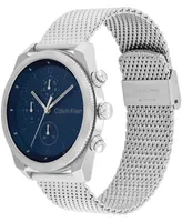 Calvin Klein Men's Multifunction Silver-Tone Stainless Steel Mesh Bracelet Watch 44mm