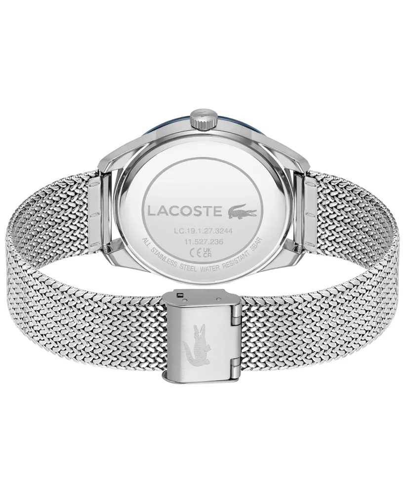 Lacoste Men's Everett Quartz Silver-tone Stainless Steel Bracelet Watch 40mm