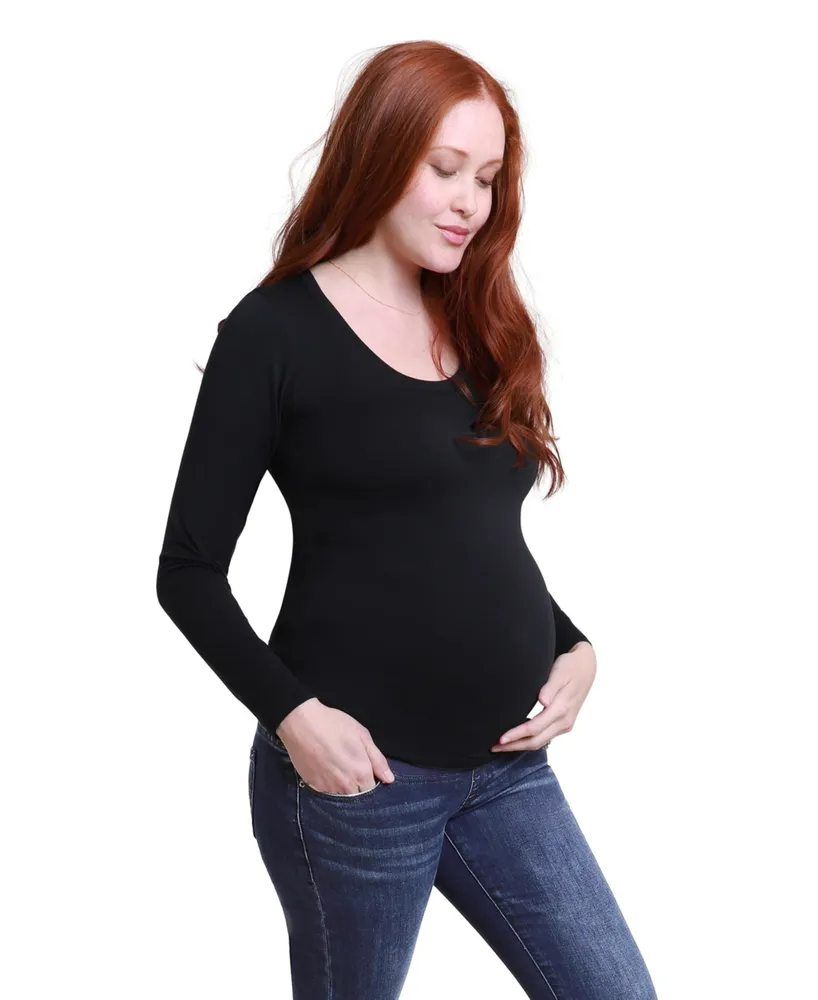 Women's Maternity Long Sleeve Scoop Neck Tee