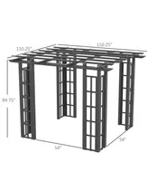 Outsunny 9' x 9' Vinyl Pergola, Pvc Outdoor Gazebo Grape Trellis, for Garden, Patio, Backyard, Deck