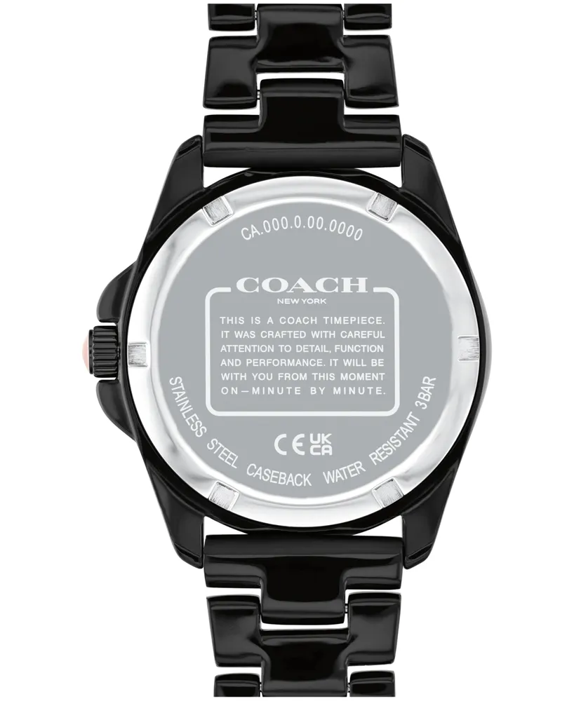 Coach Women's Greyson Black Tortoise Signature C Resin Watch, 36mm