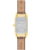 Coach Women's Cadie Tan Signature Canvas Strap Watch, 28.5 x 17.5mm