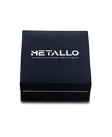 Metallo Mens Stainless Steel with Silver Cable Bracelet