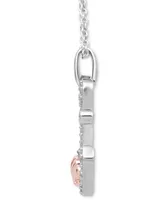 Enchanted Disney Fine Jewelry Diamond The Little Mermaid Ariel Princess Anchor Pendant Necklace (1/10 ct. t.w.) in Sterling Silver & 14k Rose Gold