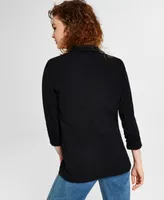 Bar Iii Women's Knit 3/4-Sleeve Boyfriend Blazer, Created for Macy's