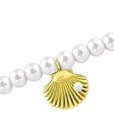 Giani Bernini Cultured Freshwater Pearl (6mm) Shell Dangle Stretch Bracelet, Created for Macy's