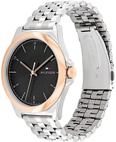 Tommy Hilfiger Men's Three Hand Silver-Tone Stainless Steel Watch 42mm