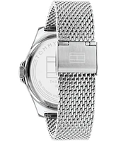 Tommy Hilfiger Men's Three Hand Silver-Tone Stainless Steel Watch 42mm