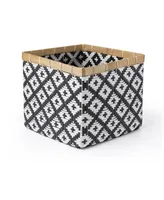 Baum 3 Piece Square Bamboo Basket Set with No Handles, Natural Rim