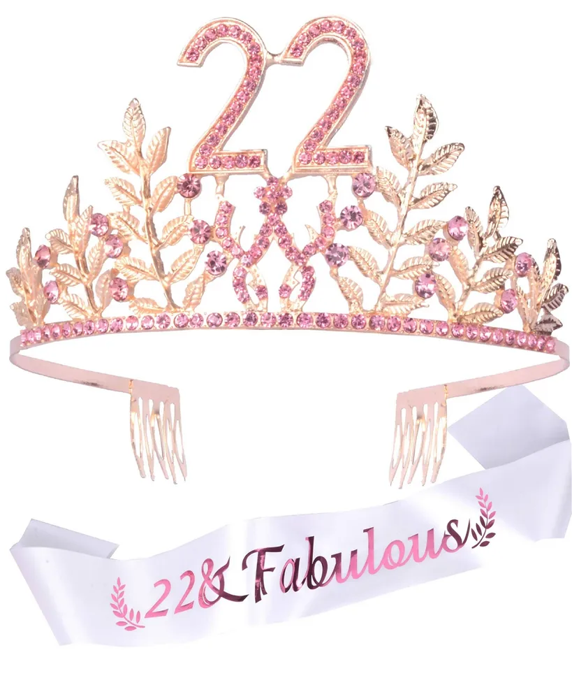 Doradreamdeko 22nd Birthday Sash and Tiara for Women