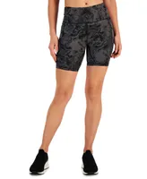 Id Ideology Women's Printed High-Rise Biker Shorts, Created for Macy's