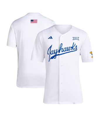 Men's adidas White Kansas Jayhawks Team Baseball Jersey