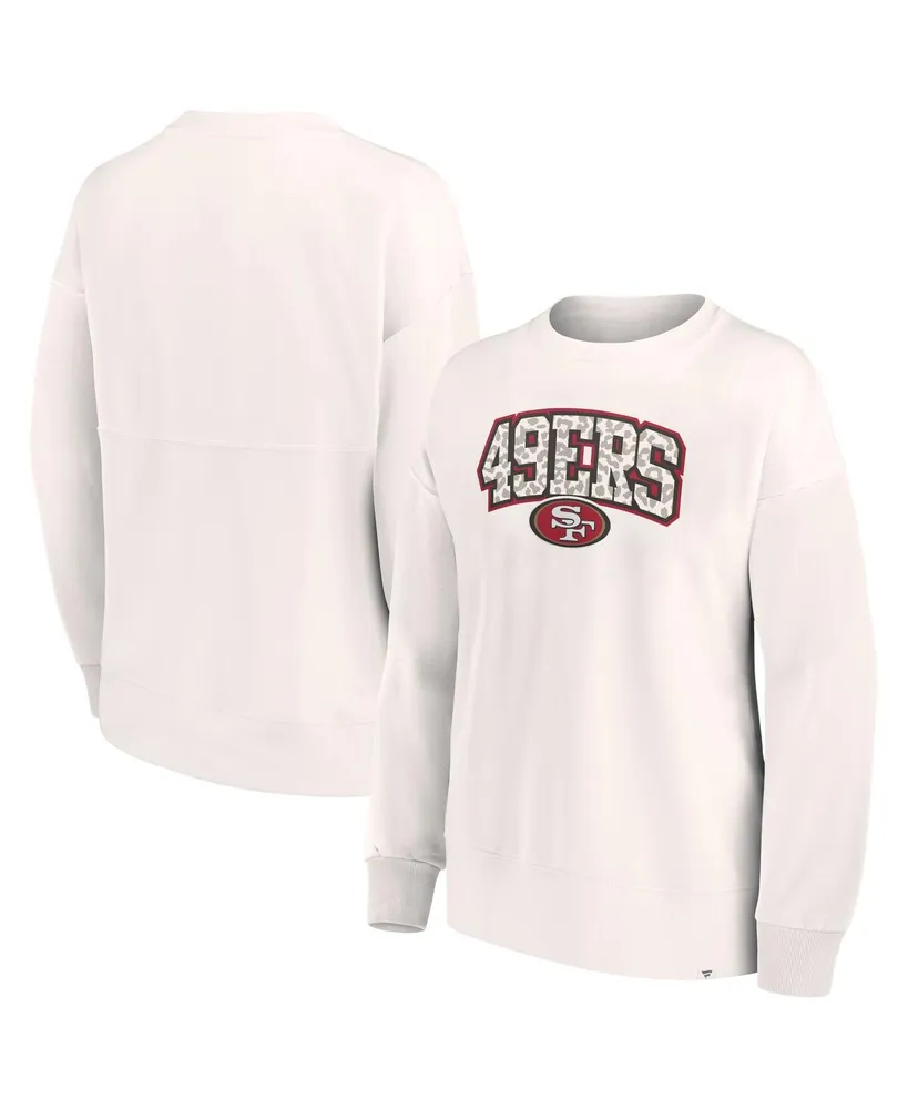 Women's Fanatics Branded White Minnesota Vikings Leopard Team Pullover  Sweatshirt