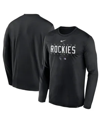 Men's Nike Black Colorado Rockies Authentic Collection Team Logo Legend Performance Long Sleeve T-shirt
