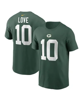 Men's Nike Jordan Love Green Bay Packers Player Name and Number T-shirt