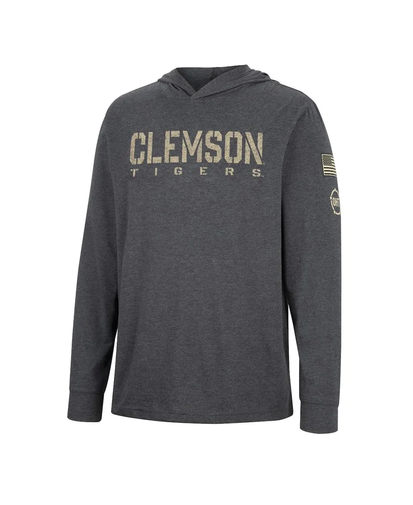 Men's Colosseum Charcoal Clemson Tigers Team Oht Military-Inspired Appreciation Hoodie Long Sleeve T-shirt