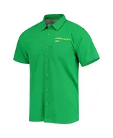 Men's Columbia Pfg Green Oregon Ducks Slack Tide Camp Button-Up Shirt