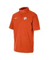 Men's Nike Orange Clemson Tigers Coaches Half-Zip Short Sleeve Jacket