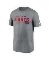 Men's Nike Heather Gray New York Giants Legend Team Shoutout Performance T-shirt