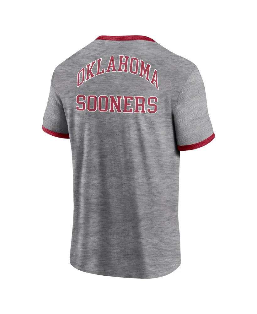 Men's Fanatics Heather Gray Oklahoma Sooners Classic Stack Ringer T-shirt