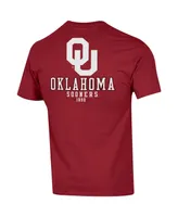 Men's Champion Crimson Oklahoma Sooners Stack 2-Hit T-shirt